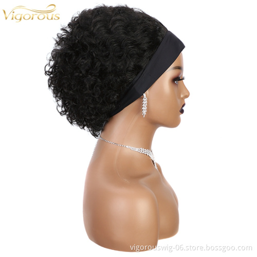 Vigorous vendor water wave wholesale cheap pixie cut short natural raw mink brazilian human hair grip headband wigs